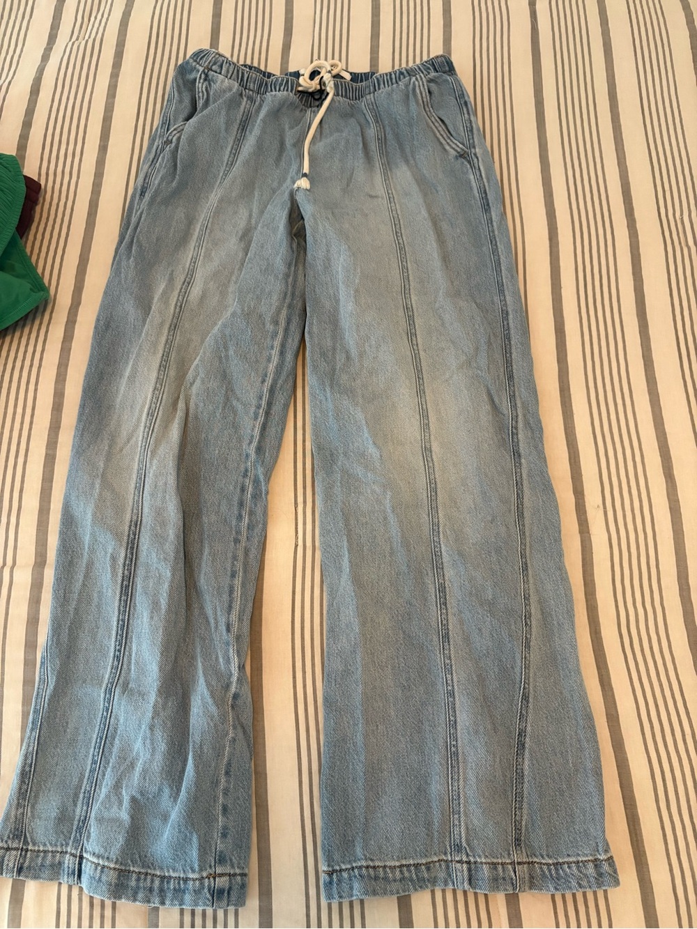 Denim  Wide-Leg Pants